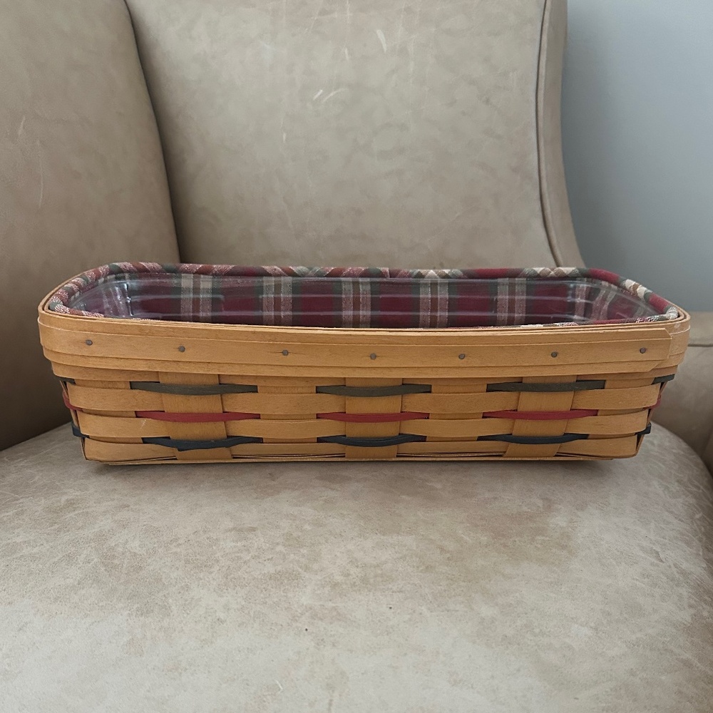 Longaberger 2001 Pumpkin Patch Basket with Lid & Bread Basket Orchard Park Plaid - Picture 10 of 16